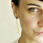 Gold brass . Long droplet e..