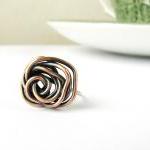 Rose coctail ring . Copper ..
