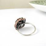 Rose coctail ring . Copper ..