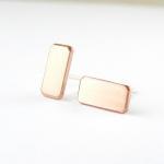 Copper post earrings . Small geometric studs