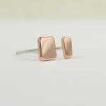 Mini stud earrings . Asymme..