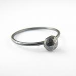 Oxidized silver ring . Blac..