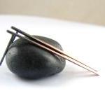Copper stick earrings . Oxi..