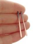 Copper stick earrings . Oxi..