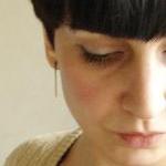 Copper stick earrings . Oxi..