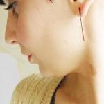 Copper stick earrings . Oxi..