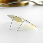 Brass rectangle studs . Geo..