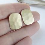 Brass rectangle studs . Geo..
