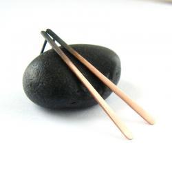 Copper stick earrings . Oxidized ombre minimalist studs